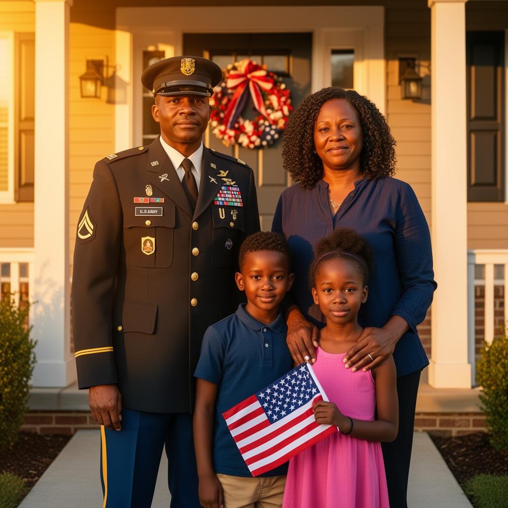 Veteran holding folded flag